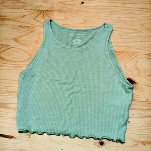 American Eagle Outfitters Green Ribbed Tank Top